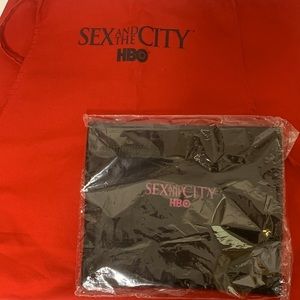 Sex And The City | Red Baking Cooking Apron Black Satin Velcro Satchel DEADSTOCK